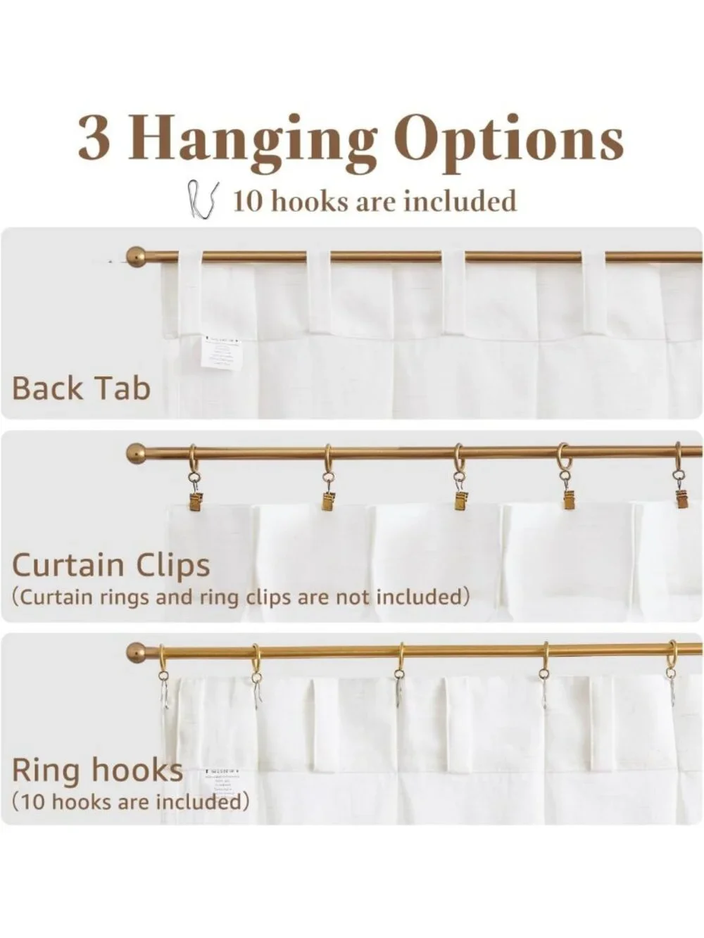 Linen Pinch Pleated Kitchen Curtains 24